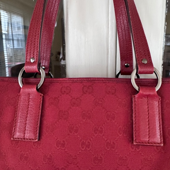 Gucci Vintage Red Monogram Canvas Tote Bag 8.5”EUC - Picture 5 of 16